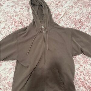 Hollister Brown Zip-Up Hoodie